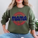 Medium Military Green Baseball Mama Loud and Proud Sports Mom Celebration Mother's Day Premium Sweatshirt