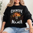 Small Black Country Mama Skull Western Country Living Mother's Day Edition Graphic Sweatshirt