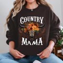 XL Dark Chocolate Country Mama Skull Western Country Living Mother's Day Edition Graphic Sweatshirt
