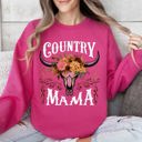 XL Crunchberry Bright Pink Country Mama Skull Western Country Living Mother's Day Edition Graphic Sweatshirt
