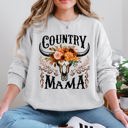 Large Ash Light Gray Country Mama Skull Western Country Living Mother's Day Edition Graphic Sweatshirt
