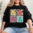 Large Black Mama Bold Animal Print Leopard Cow Dalmatian Retro Mother's Day Graphic Sweatshirt