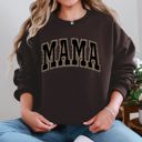  Mama Leopard Print Retro Vintage Varsity Mother's Day Cozy Warm Fleece Sweatshirt