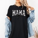 Medium Black Mama Bow Ribbon Chinoiserie Coquette Varsity Mother's Day Edition Comfort Colors Tee