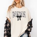 Large Ivory Cream Mama Bow Ribbon Chinoiserie Coquette Varsity Mother's Day Edition Comfort Colors Tee
