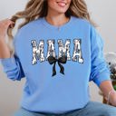 Large Carolina Blue Mama Bow Ribbon Chinoiserie Coquette Varsity Mother's Day Warm Soft Cozy Sweatshirt