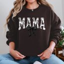 XXL Dark Chocolate Mama Bow Ribbon Chinoiserie Coquette Varsity Mother's Day Warm Soft Cozy Sweatshirt