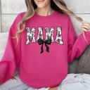 XL Crunchberry Bright Pink Mama Bow Ribbon Chinoiserie Coquette Varsity Mother's Day Warm Soft Cozy Sweatshirt