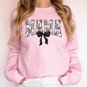 XL Light Pink Mama Bow Ribbon Chinoiserie Coquette Varsity Mother's Day Warm Soft Cozy Sweatshirt