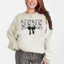 XXXL Sand Mama Bow Ribbon Chinoiserie Coquette Varsity Mother's Day Warm Soft Cozy Sweatshirt