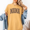 Small Mustard Mama Brown Checkered Retro Varsity Mother's Day Vintage Graphic Print Edition Comfort Colors Tee