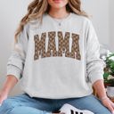Small Ash Light Gray Mama Brown Checkered Retro Varsity Mother's Day Sweatshirt