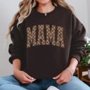 XXXL Dark Chocolate Mama Brown Checkered Retro Varsity Mother's Day Sweatshirt