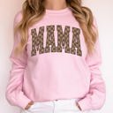 XXXL Light Pink Mama Brown Checkered Retro Varsity Mother's Day Sweatshirt