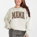 XL Sand Mama Brown Checkered Retro Varsity Mother's Day Sweatshirt