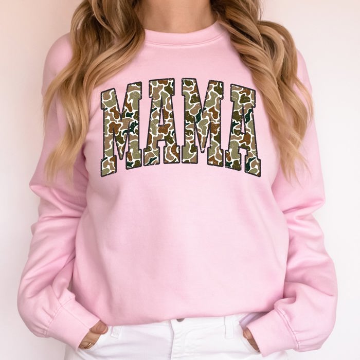 Mama Camo Camouflage Hunting Retro Mother's Day Outdoor Heritage Classic Logo Sweatshirt