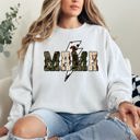 XXXL White Mama Cow Print Checkered Lightning Bolt Retro Mother's Day Cozy Vintage Sweatshirt