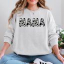 XXXL Ash Light Gray Mama Cow Print Cozy Animal Pattern Mother's Day Celebration Edition Deluxe Sweatshirt