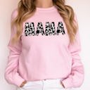 XXL Light Pink Mama Cow Print Cozy Animal Pattern Mother's Day Celebration Edition Deluxe Sweatshirt