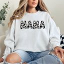 Small White Mama Cow Print Cozy Animal Pattern Mother's Day Celebration Edition Deluxe Sweatshirt