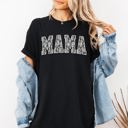 XXXL Black Mama Faux Lace Coquette Varsity Mother's Day Collection Edition Comfort Colors Tee