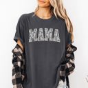 XXXL Pepper Dark Gray Mama Faux Lace Coquette Varsity Mother's Day Collection Edition Comfort Colors Tee
