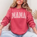  Mama Faux Lace Coquette Varsity Sweatshirt Cotton-Blend Soft Fabric Everyday Essential