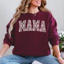 Medium Maroon Mama Faux Lace Coquette Varsity Sweatshirt Cotton-Blend Soft Fabric Everyday Essential