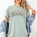 Large Sage Mama Floral Chinoiserie Coquette Varsity Mother's Day Timeless Script Comfort Colors Tee