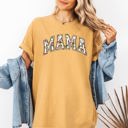 Large Mustard Mama Floral Chinoiserie Coquette Varsity Mother's Day Timeless Script Comfort Colors Tee