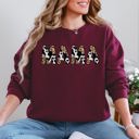 XL Maroon Mama Leopard Cow Print Classic Animal Print Mother's Day Cozy Soft Fleece Sweatshirt