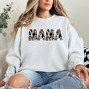 Large White Mama Leopard Cow Print Classic Animal Print Mother's Day Cozy Soft Fleece Sweatshirt