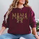 XXL Maroon Mama Leopard Print Bow Ribbon Mother's Day Cozy Fleece Style Edition Deluxe Sweatshirt