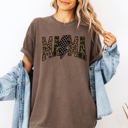 XXXL Espresso Brown Mama Leopard Print Camo Checkered Lightning Bolt Mother's Day Comfort Colors Tee