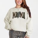 Large Sand Mama Leopard Print Camouflage Checkered Lightning Bolt Mother's Day Edition Cozy Sweatshirt