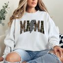 Large White Mama Leopard Print Camouflage Checkered Lightning Bolt Mother's Day Edition Cozy Sweatshirt