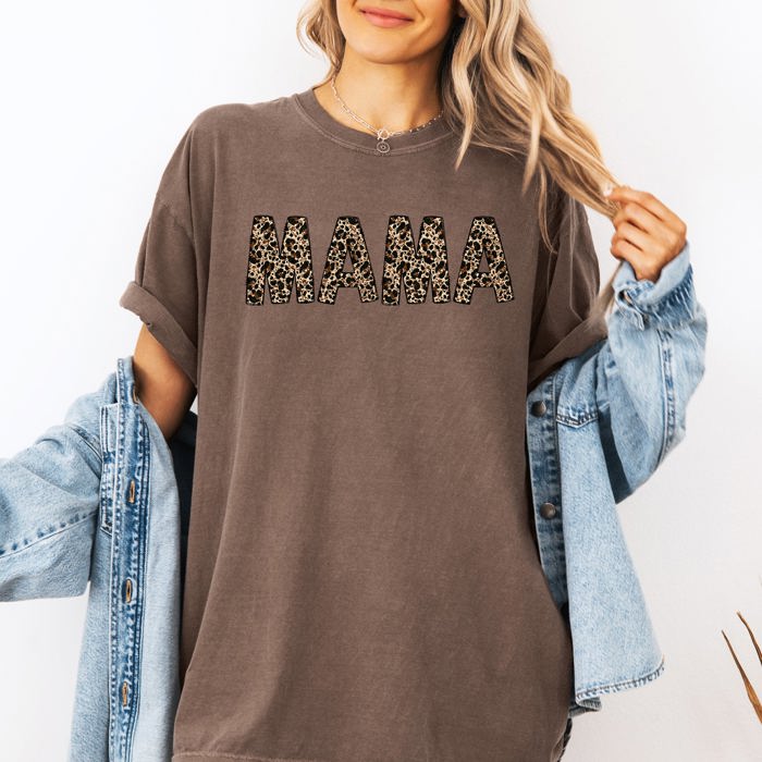 Mama Leopard Print Elegant Animal Print Mother's Day Celebration Comfort Colors Tee