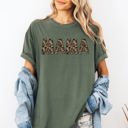 Small Moss Dark Green Mama Leopard Print Elegant Animal Print Mother's Day Celebration Comfort Colors Tee