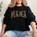 XL Black Mama Leopard Print Retro Animal Print Mother's Day Sweatshirt For Everyday Stylish Moms