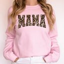 XL Light Pink Mama Leopard Print Retro Animal Print Mother's Day Sweatshirt For Everyday Stylish Moms