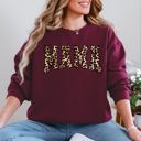XL Maroon Mama Leopard Print Retro Animal Print Mother's Day Sweatshirt For Everyday Stylish Moms