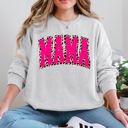 XXXL Ash Light Gray Mama Vintage Pink Leopard Print Retro Varsity Classic Mother's Day Edition Sweatshirt