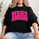 Large Black Mama Vintage Pink Leopard Print Retro Varsity Classic Mother's Day Edition Sweatshirt
