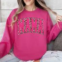 Large Crunchberry Bright Pink Mama Vintage Pink Leopard Print Retro Varsity Classic Mother's Day Edition Sweatshirt