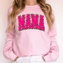XL Light Pink Mama Vintage Pink Leopard Print Retro Varsity Classic Mother's Day Edition Sweatshirt