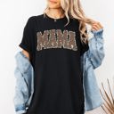 Medium Black Mama Textured Leopard Print Retro Varsity Style Mother's Day Graphic Comfort Colors Tee