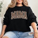  Mama Textured Leopard Print Mother's Day Retro Varsity Cozy Casual Classic Sweatshirt