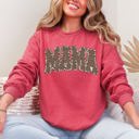  Mama Textured Leopard Print Mother's Day Retro Varsity Cozy Casual Classic Sweatshirt