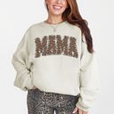 XXXL Sand Mama Textured Leopard Print Mother's Day Retro Varsity Cozy Casual Classic Sweatshirt
