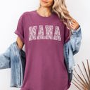 Large Berry Red Nana, Faux Lace, Coquette, Varsity, Mother's Day T-Shirt Comfort Colors Tee Exclusive Limited Edition